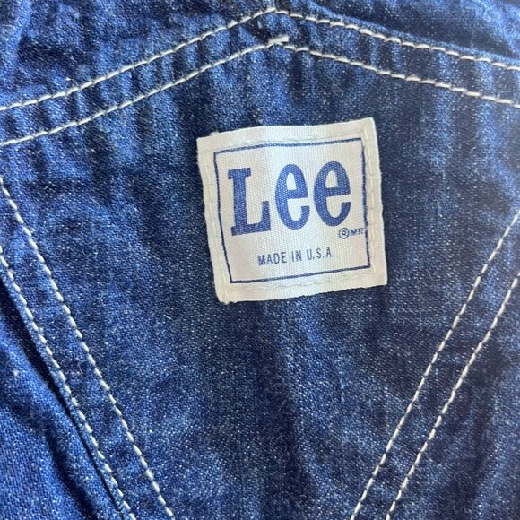 Vintage Kids LEE Bib Overalls - 70's Kids Denim Overalls - Made in USA - Picture 6 of 8